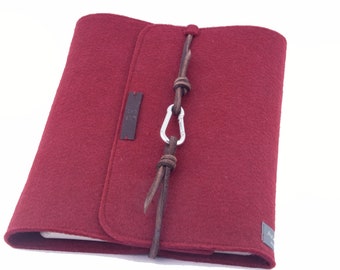 Ring Binder Rojo A5 Ring Binder PERSONALIZADO Fieltro De cuero Planificador Calendario Filofax