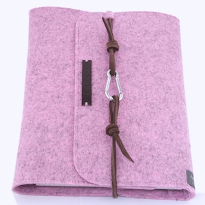 Classeur à anneaux A5 classeur à anneaux PERSONNALISÉ rose lilas décortiqué feutre cuir cadeau planificateur de rendez-vous calendrier Filofax formation scolaire durable image 1