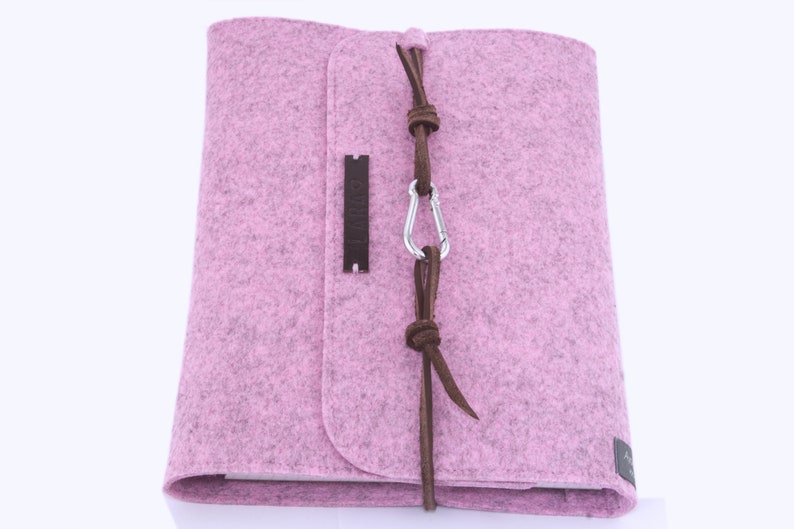 Classeur à anneaux A5 classeur à anneaux PERSONNALISÉ rose lilas décortiqué feutre cuir cadeau planificateur de rendez-vous calendrier Filofax formation scolaire durable image 1