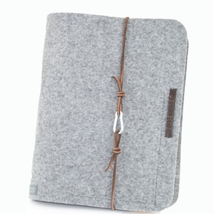 Enveloppe en feutrine avec chemise en carton A4 PERSONNALISÉE cuir feutre gris foncé cadeau école formation étude chemise de document gris anthracite image 7