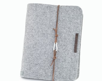 Certificate folder document folder PERSONALIZED light grey felt leather gift school training study transparent cover ring binder certificate