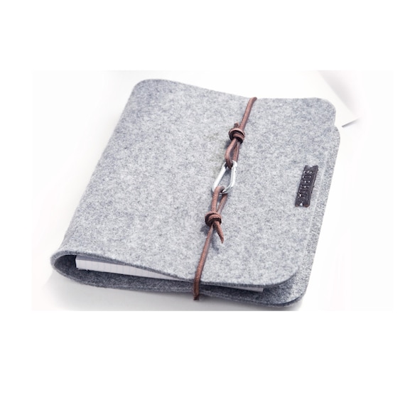 personalisiertes Ringbuch A5 grau Filz, Ordner für Büro, Schule, Studium, Geschenk für Abschied oder Einstieg Lehrerin, Kollegin, Erzieherin