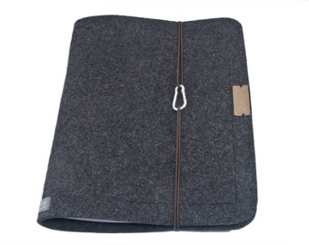vegan ring binder A4 ring binder PERSONALIZED sustainable felt gift planner calendar dark grey guest folder hotel folder wedding folder