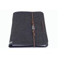 Personalized A4 ring binder with dark grey felt and leather trim, gift for school, training, university, men and women, anthracite document folder