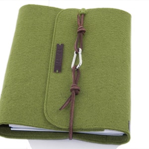 Anel fichário a5 fichário personalizado verde feltro couro presente treinamento escolar estudo homem mulher pasta de documentos