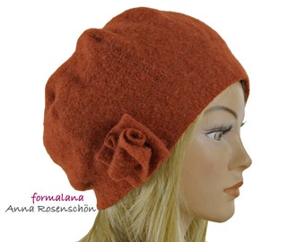 Beanie hat brown wool winter
