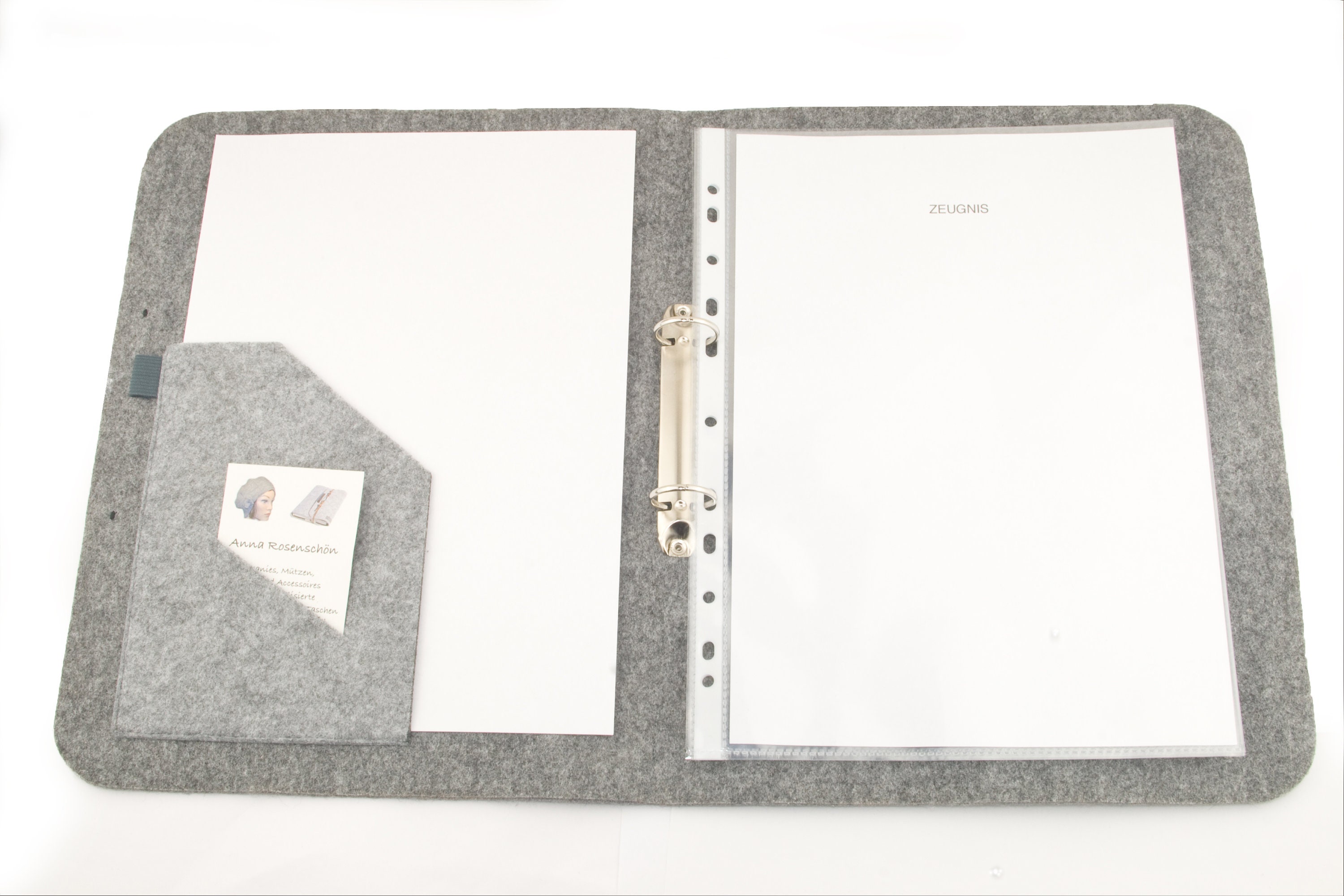 Certificate folder document folder PERSONALIZED light gray felt