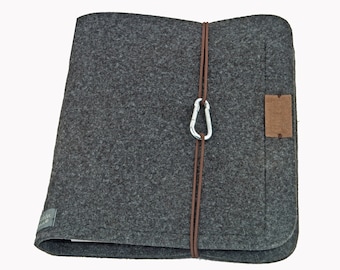 vegan ring binder A5 ring binder PERSONALIZED sustainable, dark grey, felt gift photo diary anthracite felt folder travel diary