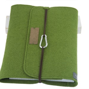 fichário vegano fichário A5 PERSONALIZADO verde sustentável feltro presente agenda planejador calendário Filofax pasta de convidados pasta de hotel pasta de casamento