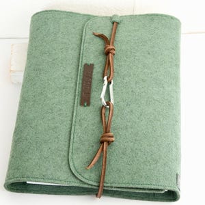 fichário de eucalipto verde fichário de argolas A5 planejador de presentes de feltro PERSONALIZADO calendário pasta de hóspedes Filofax pasta de hotel pasta de casamento