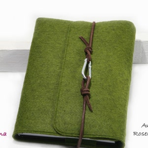 Calendar cover A5 felt green leather vintage retro