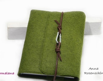 Calendar cover A5 felt green leather vintage retro