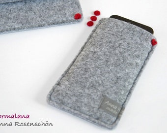 Phone case red dot grey felt for LG HTC Design