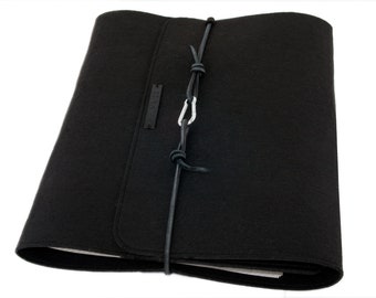 Ring binder A4 ring binder PERSONALIZABLE black felt leather gift appointment planner calendar Filofax music book document folder folder recipes