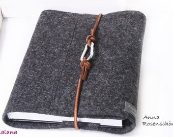 Calendar cover A5 moleskine felt grey leather notebook cover travel diary diary recipes vintage retro