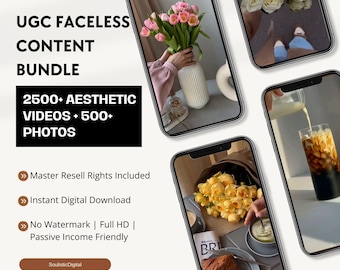 Paquete de contenido UGC / Vídeos y fotos estéticas sin rostro / Derechos de reventa maestra / Descarga digital