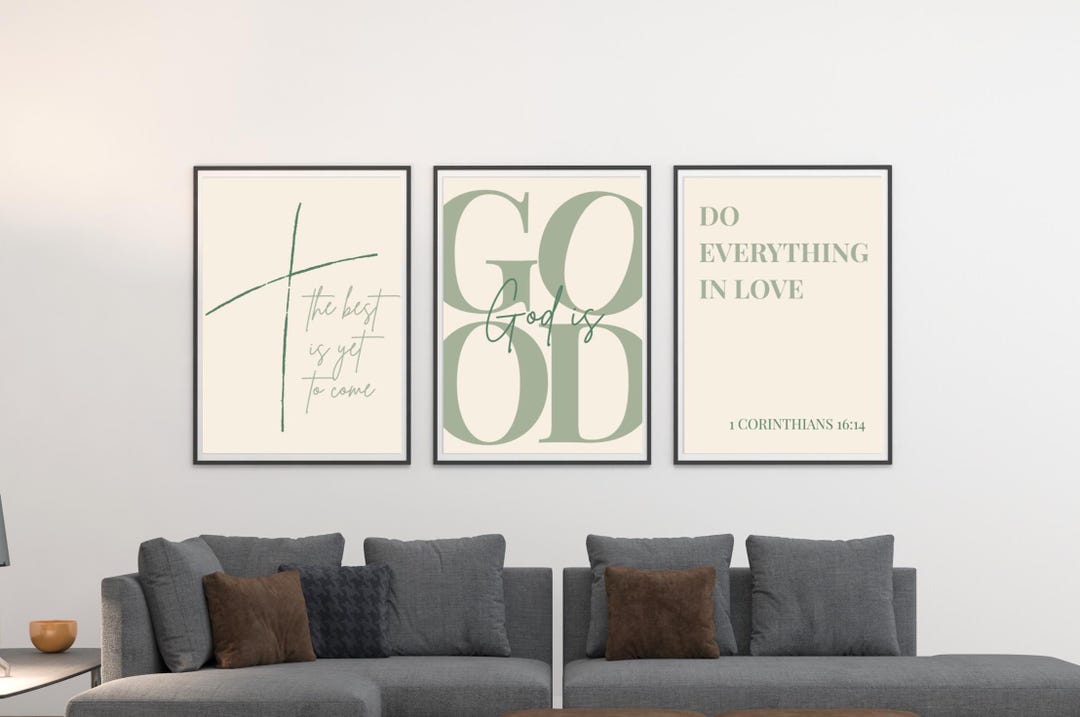 Minimalist Christian Wall Art Set of 3 – Bible Verse Digital Prints ...
