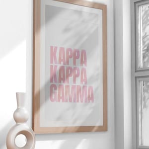 Kappa Kappa Gamma Sorority Digital Wall Print, Watercolor, Sorority Wall Art, KKG Trendy Art, Dorm Digital Print
