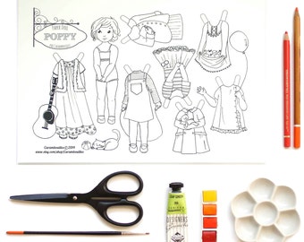 Paper Doll ~ Poppy - a jpeg file to download, print, color, cut and play with !