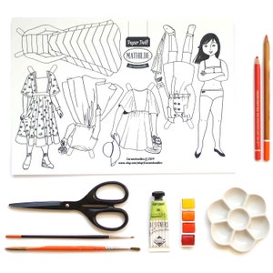 Paper Doll Mathilde a jpeg file to download, print, color, cut and play with image 1