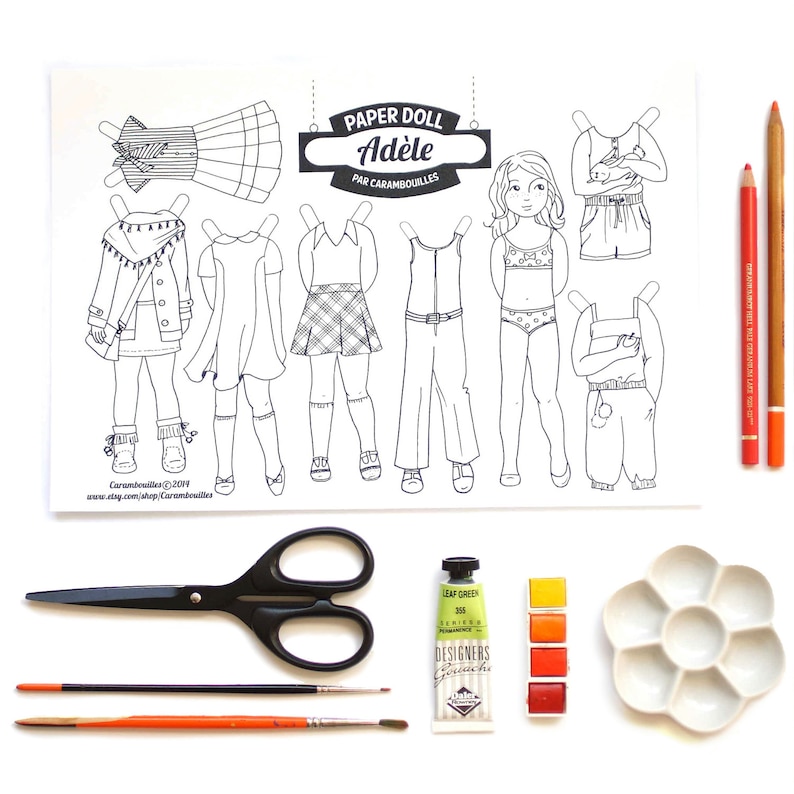 Printable Paper Doll Set to download and play with | Etsy
