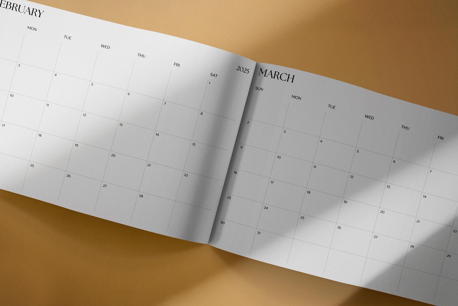 2025 Monthly Planner Template Printable A3, A4, A5. Sunday AND Monday ...
