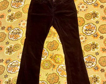 Brązowe spodnie sztruksowe z niskim stanem Bootcut Tommy Hilfiger damskie 10 rozmiar 35