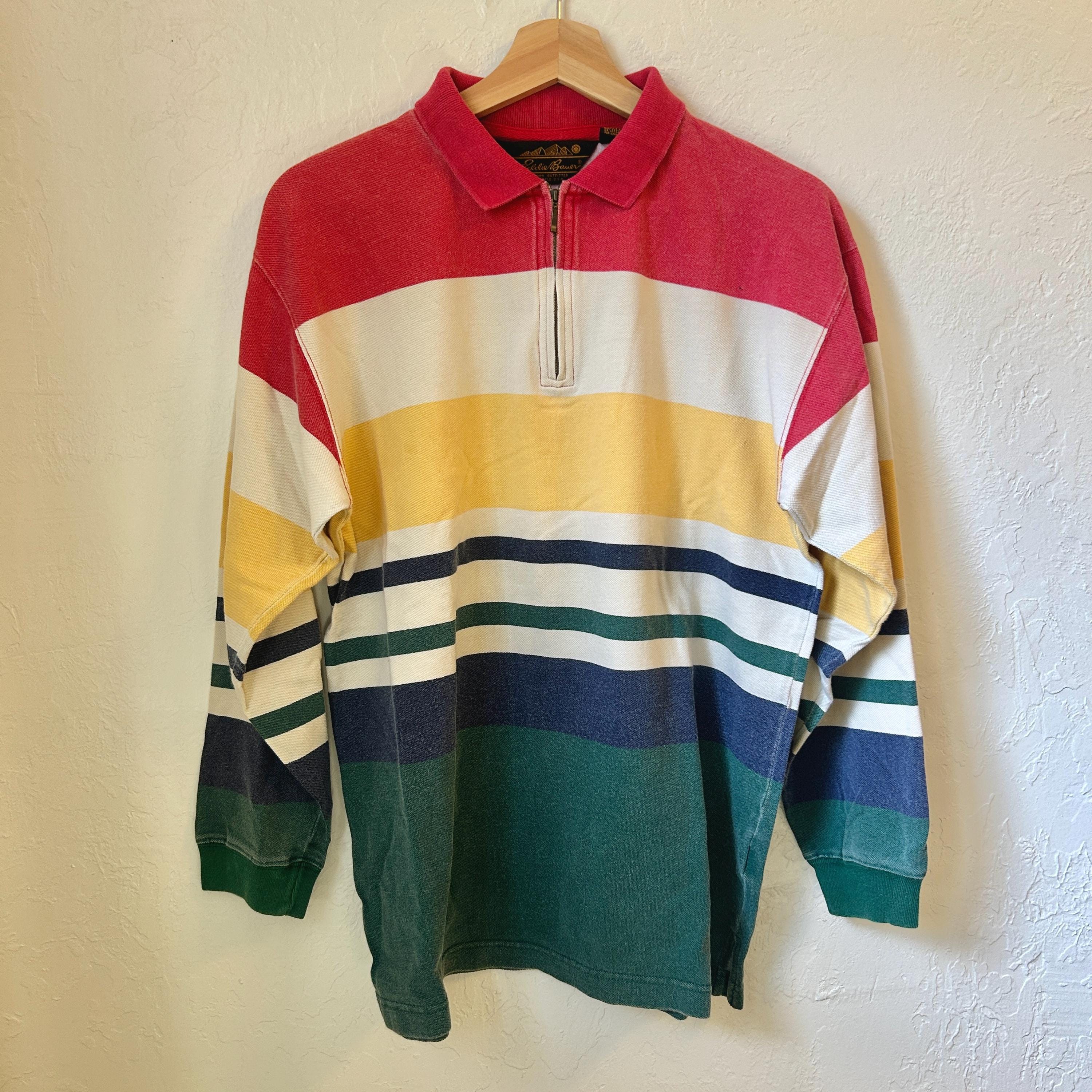トップス 00s OLD Eddie Bauer striped l/s tee y2k Vintage Eddie Bauer Sweater Cotton Stripe - Etsy