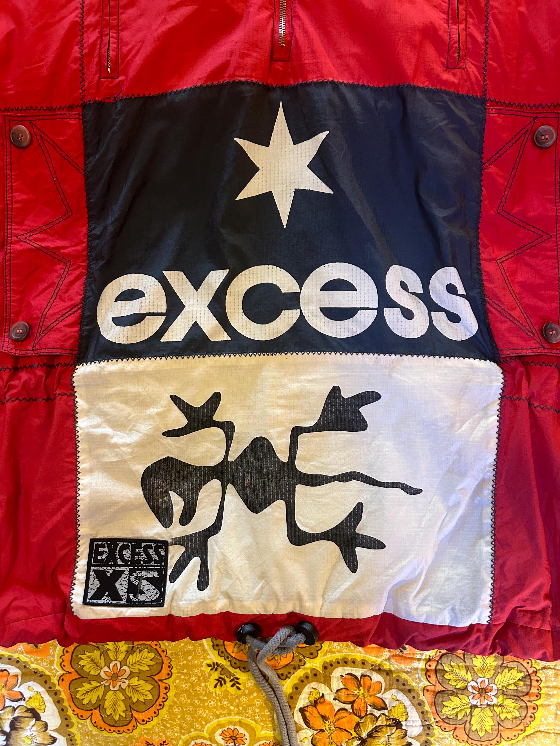 80s 90s Oversized Ski Jacket Mens Excess Gecko Snowboard Winter