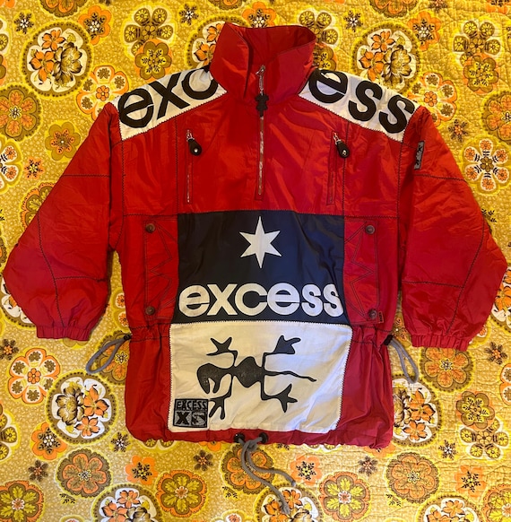 80s 90s Oversized Ski Jacket Mens Excess Gecko Snowboard
