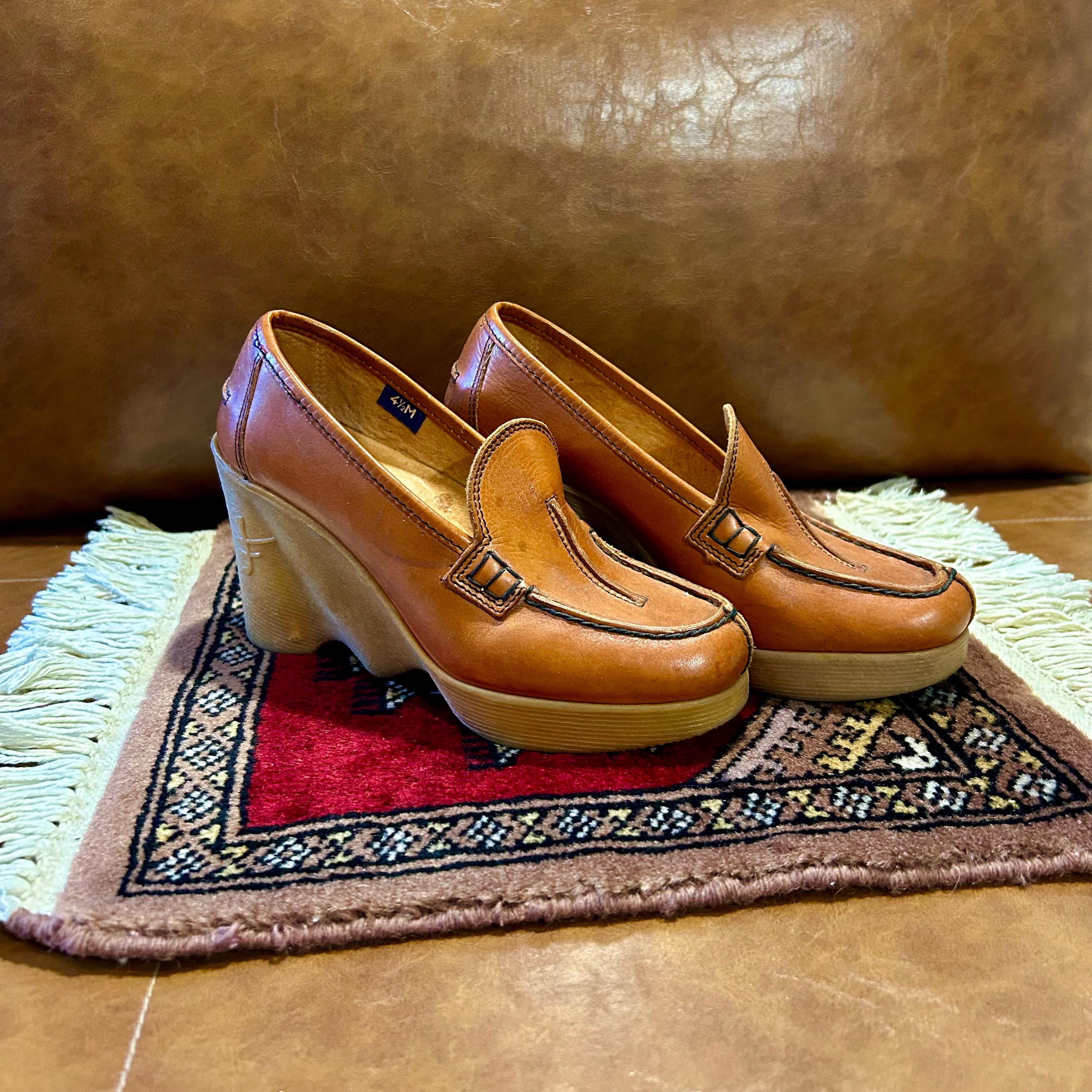 JANTIQUES1970's Vintage shoeラタン調 JANTIQUES1970's Vintage shoeラタン調 JANTIQUES1970's Vintage