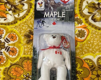 1997 Ty Beanie Baby Maple The Bear Hang Tag Tush Tag Original Packaging Retired Authentic