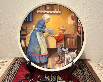 Plato de Norman Rockwell de 1986 para el Día de la Madre, decoración vintage, regalo, arte, coleccionable.