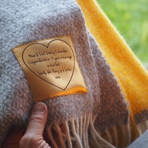 Golden Wedding Anniversary Personalised Throw Gift. 50 years of marrriage, throw gift, blanket gift image 1