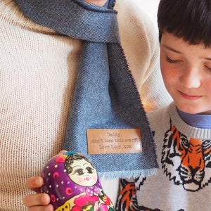 Your message personalised mens lambswool scarf, Gift for Dad, gift for him, personalized wool scarf, valentines scarf gift