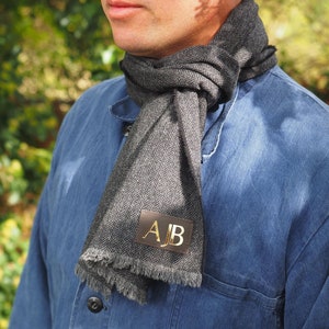 Monogrammed Pure Wool Men's Scarf Man Scarf Man Wool 