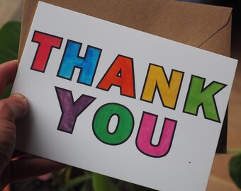EDITABLE Kids Birthday Thank You Card Colorful Thank You - Etsy