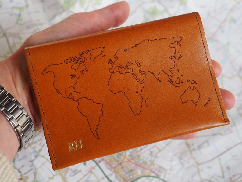 Personalised World Map Leather Passport Holder Passport Etsy UK