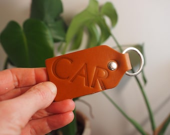 CAR branded leather key ring