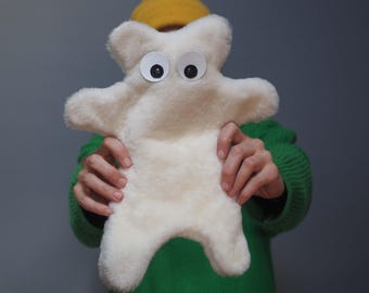 Handmade Sheepskin Teddy Bear Hot Water Bottle Cover