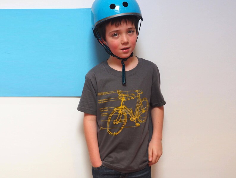 Boys Bike Diagram T Shirt, Cadeau de cyclisme pour garçons, cadeau de vélo, cadeau de cyclisme, cadeau de vélo, cadeau pour lui, cadeau de t-shirt de vélo de Noël image 1
