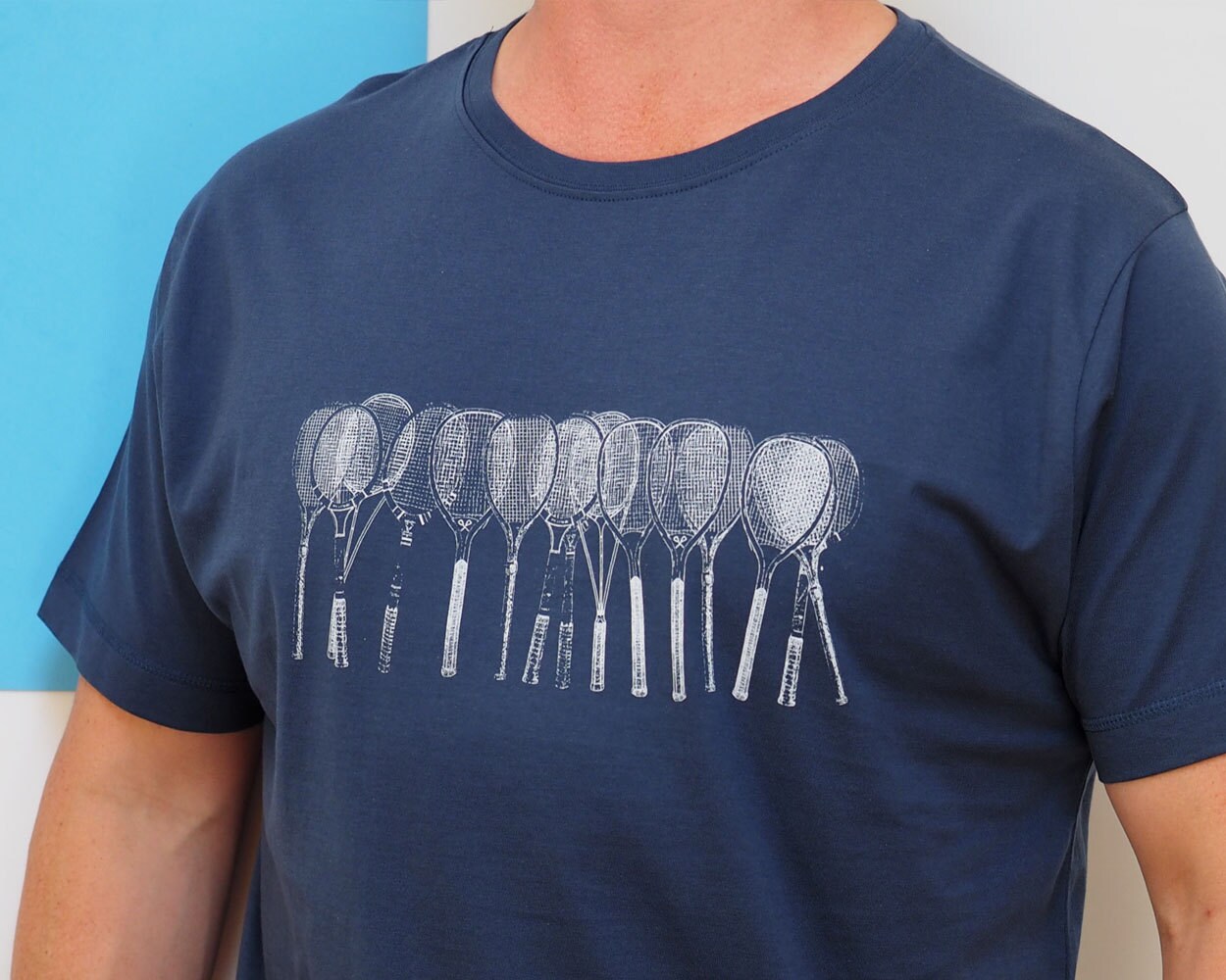 Image of Tennis Rackets T Shirt, Print Tshirt, Gift For Him, Wimbledon Gifts Christmas Men