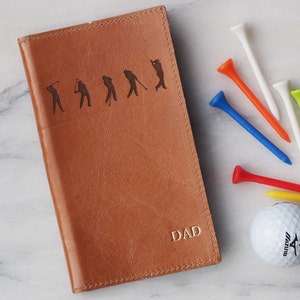 Personalisierter Leder Golf Scorekartenhalter, Golf Geschenk, Vater, Papa, Golfer, geschenkbare Golfausrüstung, Muttertagsgeschenk, Großvater, Sport