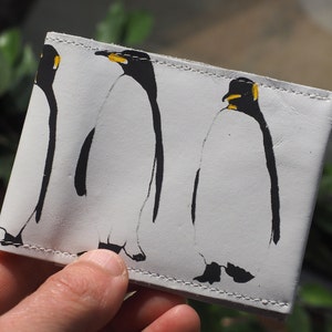 Penguins-kaarthouder van zacht leer, creditcardhouder, kaartportemonnee, pinguïncadeau, tienercadeau,