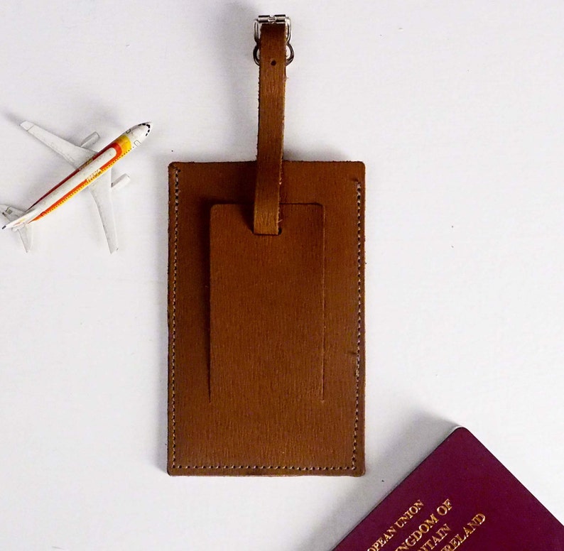 Personalised Coloured Corners Leather Luggage Tag Wedding or Etsy UK