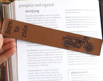 Leather Motorbike Bookmark: Christmas Vintage Biker Gift