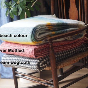 Woollen throw, personalised with a message engraved on leather patch. Perfect anniversary gift, wedding gift, Mothering Sunday, Mothers Day image 6