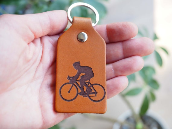 Porte-clés en cuir à message personnalisé pour vélo, cadeau de