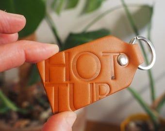 HOT TUB branded leather key ring