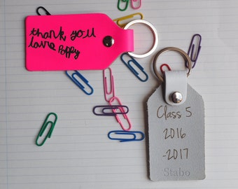 Childs Handwriting Teacher Gift Personalised Key Fob, personalised key chain, custom key ring,